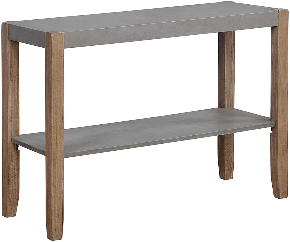 Enchanted Acre Faux Concrete Wood Sofa Console Table Grey Modern Contemporary Lacquer