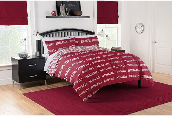 Indiana Hoosiers Full Bed Bag Set Red Sports Collegiate Casual 5 Piece