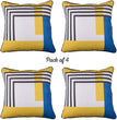 Unknown1 Scandi Geometric Stripes Throw Pillow Cover (Set 4) Yellow Stripe Modern Contemporary Polyester Set 3 More Removable