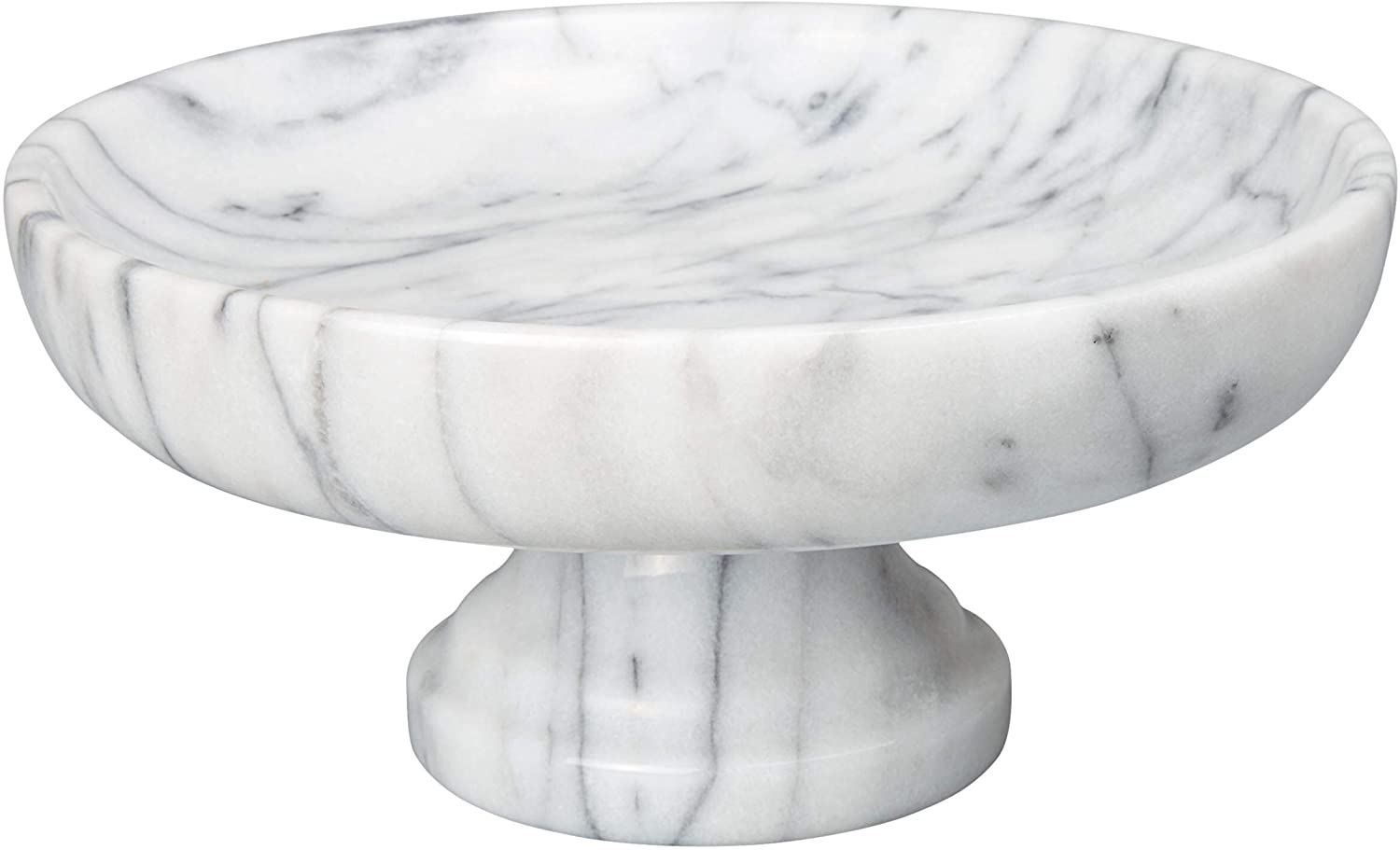 White Marble Fruit Bowl Pedestal 1 Piece