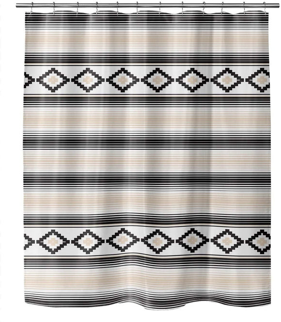 Modern Tan Shower Curtain by Off/White Striped Southwestern Polyester
