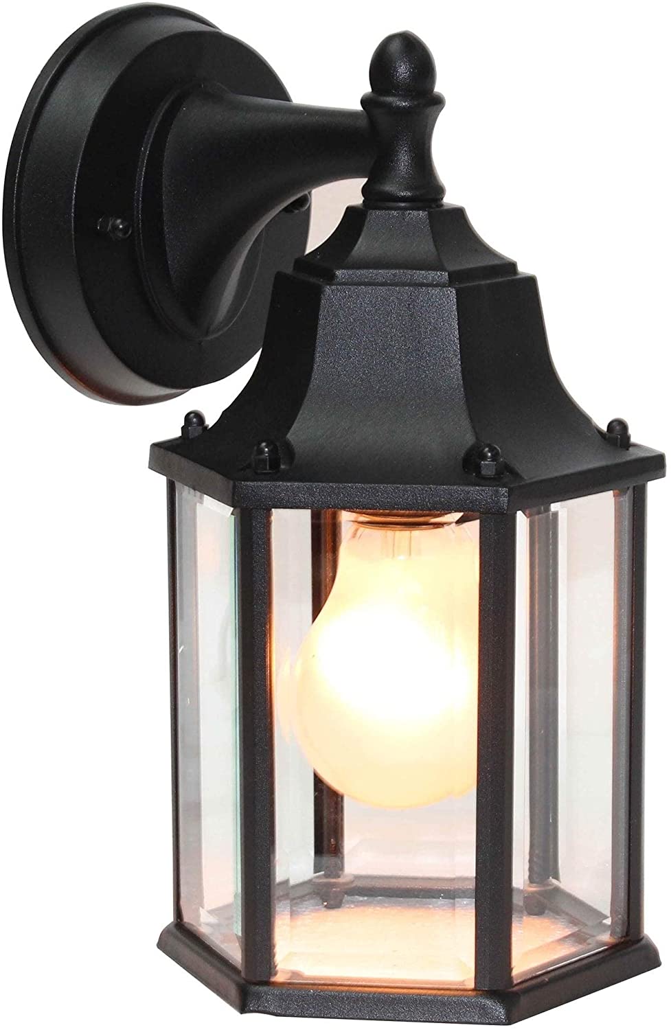 1 Light Outdoor Wall Lighting Black Glam Modern Contemporary