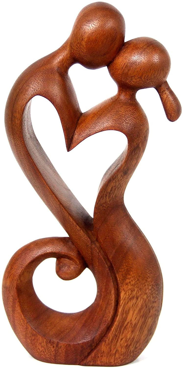 Handmade Wood Everlasting Kiss Statuette (Indonesia)