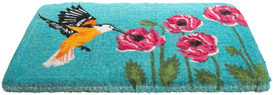 Hummingbird Stylish Contemporary Decorative Door Mat Blue