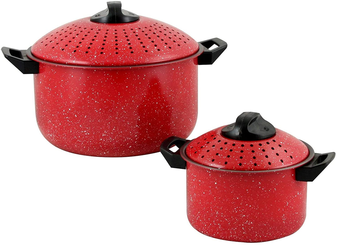 4pc Nonstick Pot Set Red Metal 4