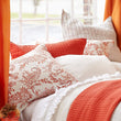 MISC Orange Paisley Duvet Cover Set Bohemian Eclectic French Country Cotton Linen 2 Piece