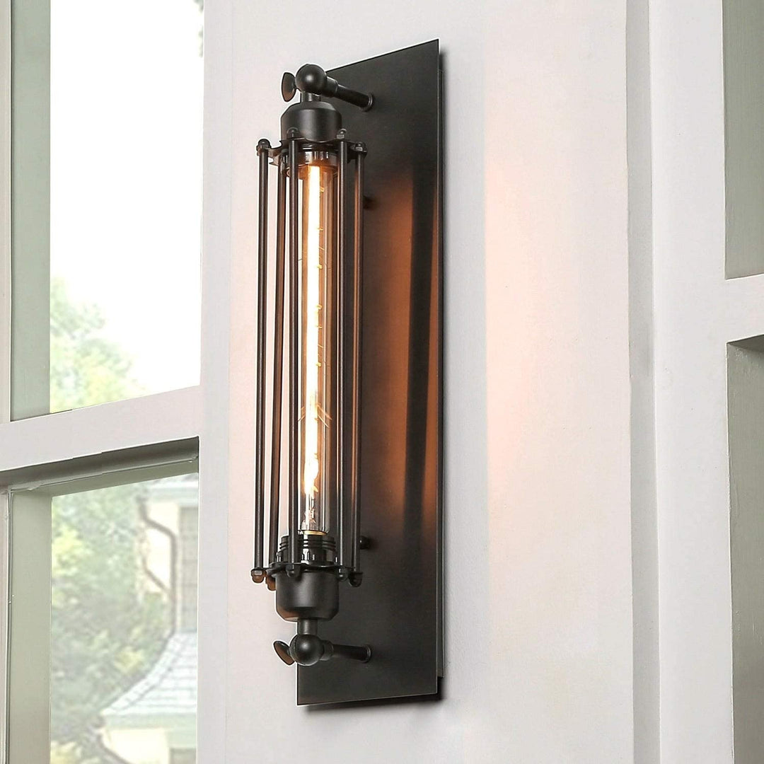 Industrial Wall Lamp Wire Cage Sconces N/ Black Modern