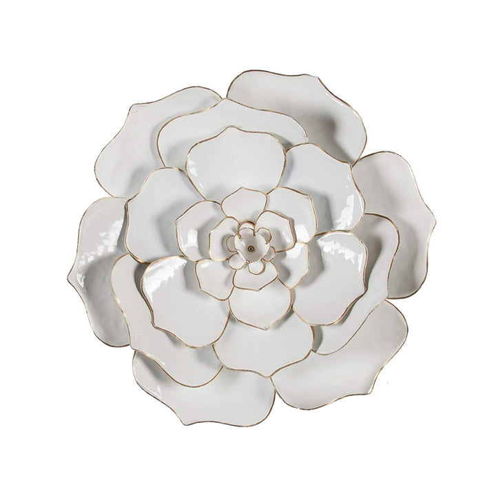 White tal Flowered Wall Art 3D Hanging Flower Sculpture