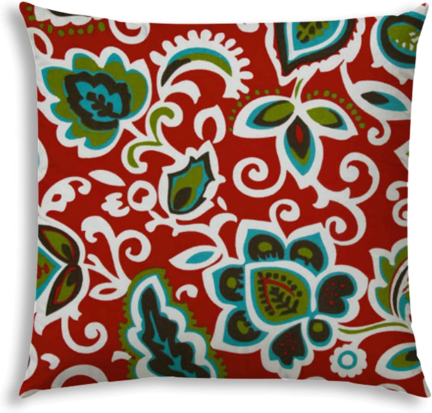 Dancing Flowers Indoor/Outdoor Pillow Sewn Closure Color Floral Modern Contemporary Polyester Water Resistant