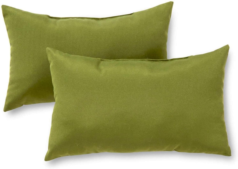 MISC Driftwood Rectangular Outdoor 12 inch X 19 inch Green Accent Pillows (Set 2) by Solid Traditional Transitional Polyester Fade Resistant Uv Water