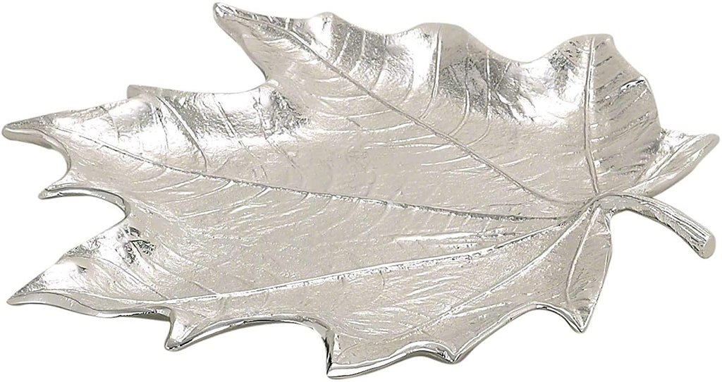 Maple Leaf Plate Silver Stainless Steel 1 Piece