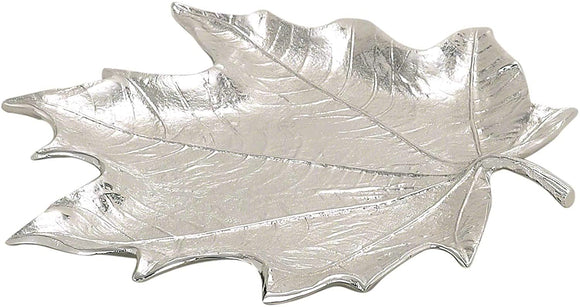 Maple Leaf Plate Silver Stainless Steel 1 Piece