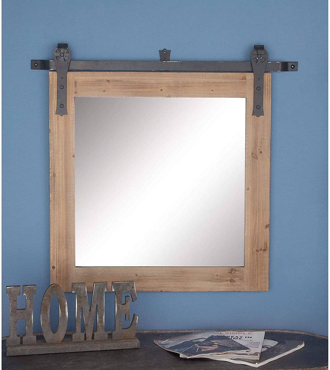 Jartop Wood/Metal Wall Mirror