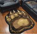 Bear Paw Area Rug 3'8" X 4'10" Black Brown Animal Nature Cabin Lodge Polypropylene Synthetic Latex Free Stain Resistant
