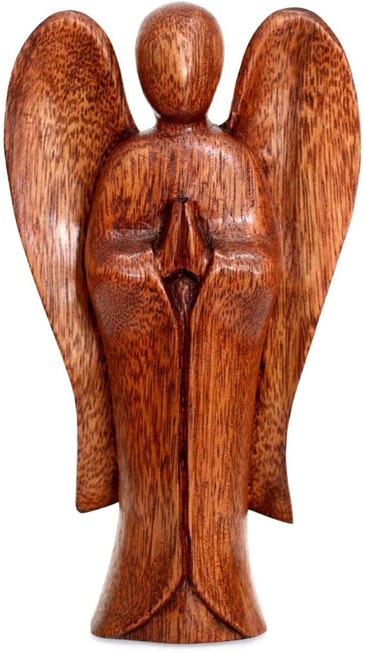 Handmade Angel Song Peace Wood Sculpture (Indonesia)