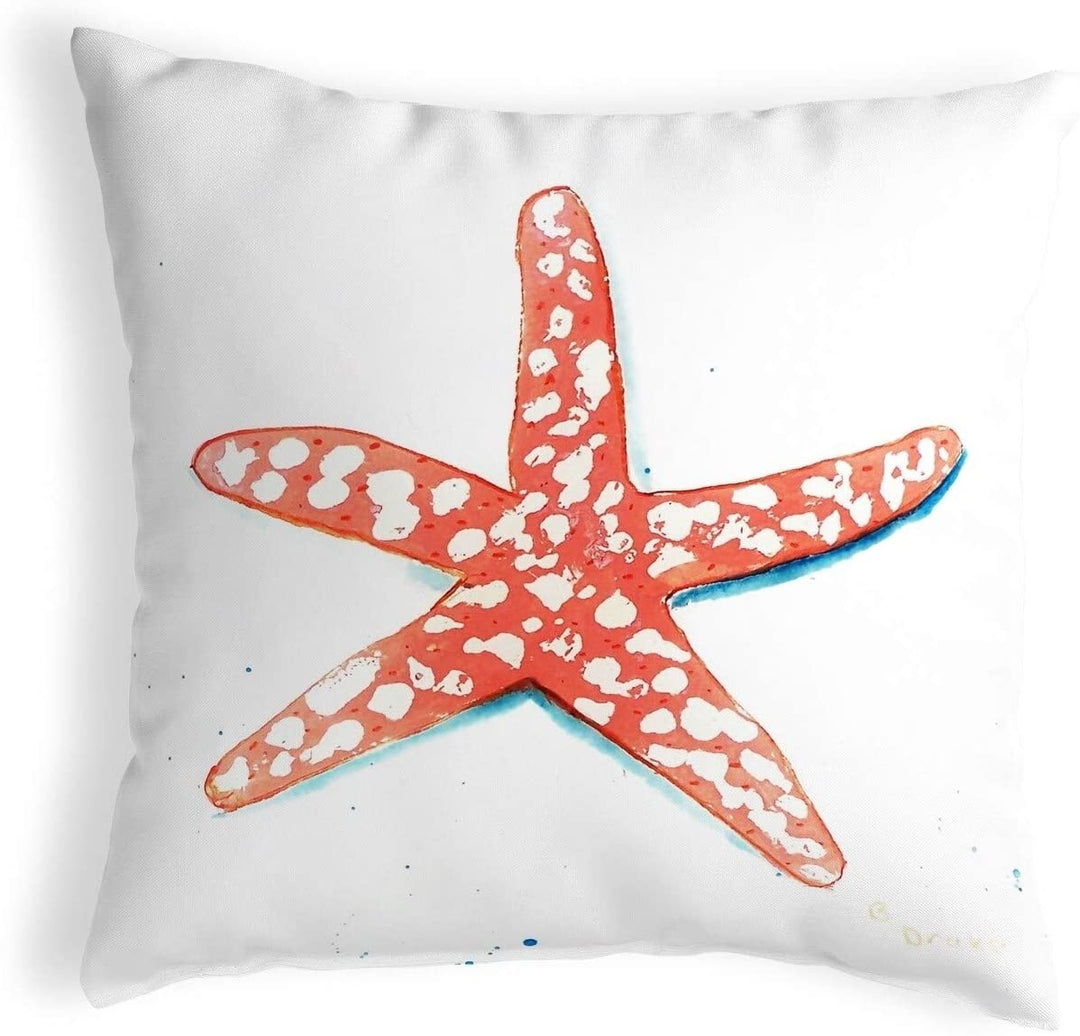 Coral Starfish Small No Cord Pillow 12x12 Color Graphic