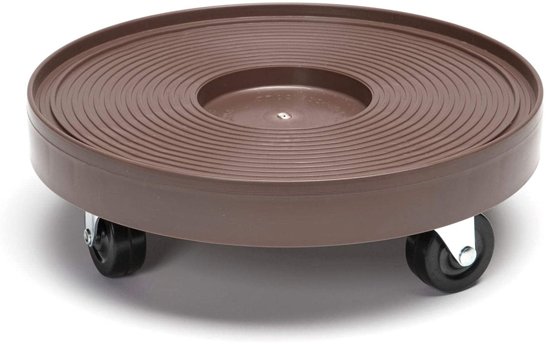 Espresso Plastic 12 inch Plant Dolly Brown