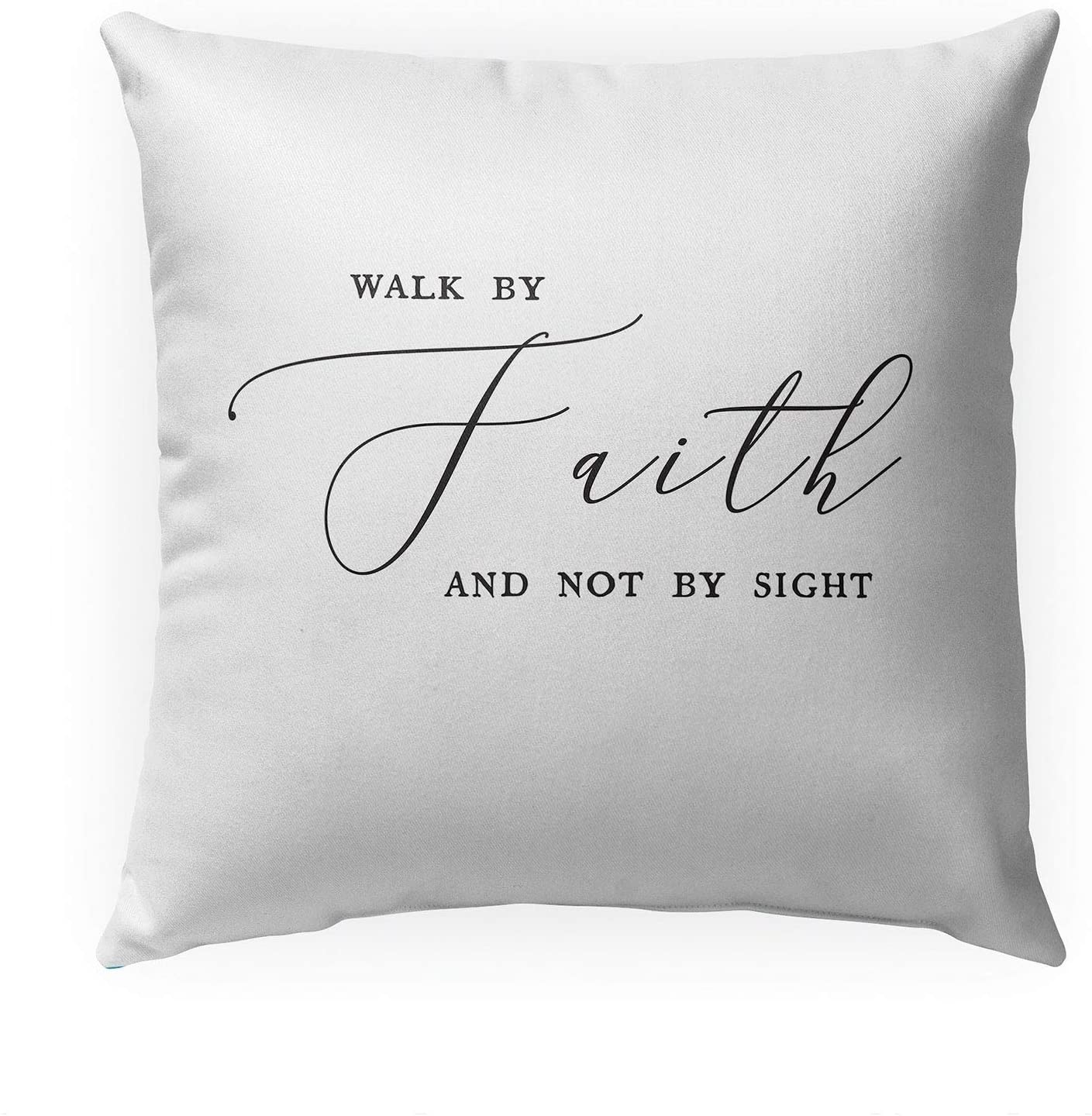 MISC Walk by Faith Indoor|Outdoor Pillow by 18x18 Black Global Polyester Removable Cover
