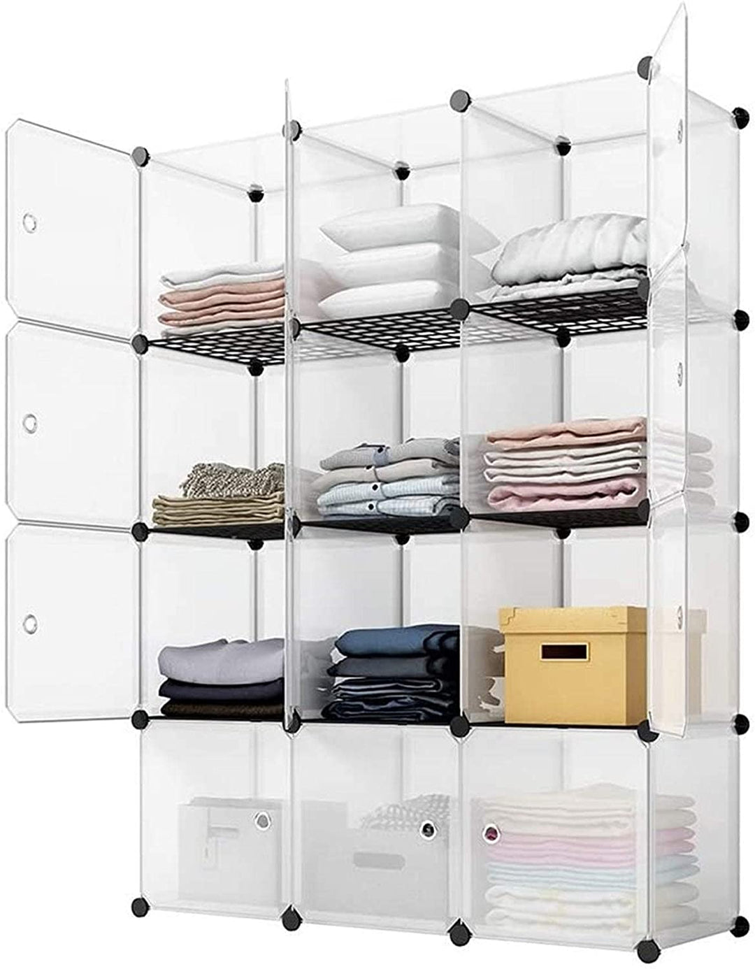 12 Cube Storage Cube Shelving Bookcase Bookshelf Organizing Closet White Modern Contemporary Plastic Includes Hardware - Diamond Home USA