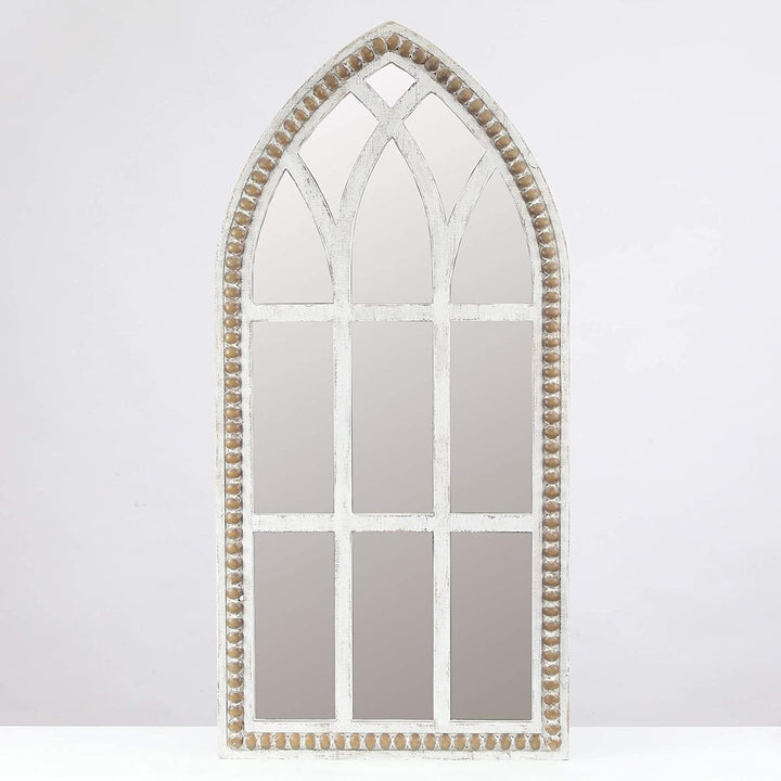 Rustic Wood Cathedral Wall Mirror Shabby Chic Includes Hardware