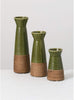 MISC Vase Set 3 Green Ceramic