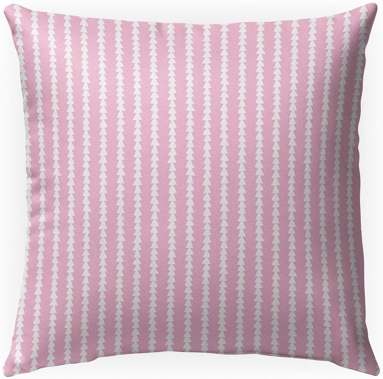 MISC Tiny Triangle Stripe Pink Indoor|Outdoor Pillow by 18x18 Pink Geometric Southwestern Polyester Removable Cover