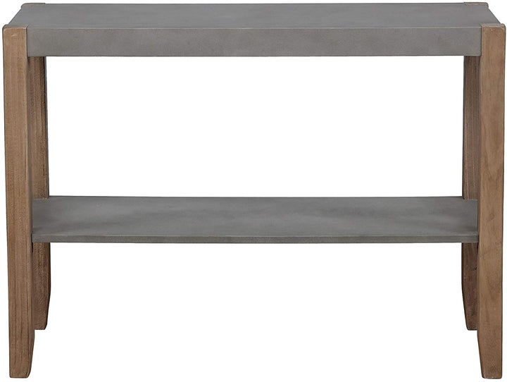 Enchanted Acre Faux Concrete Wood Sofa Console Table Grey Modern Contemporary Lacquer