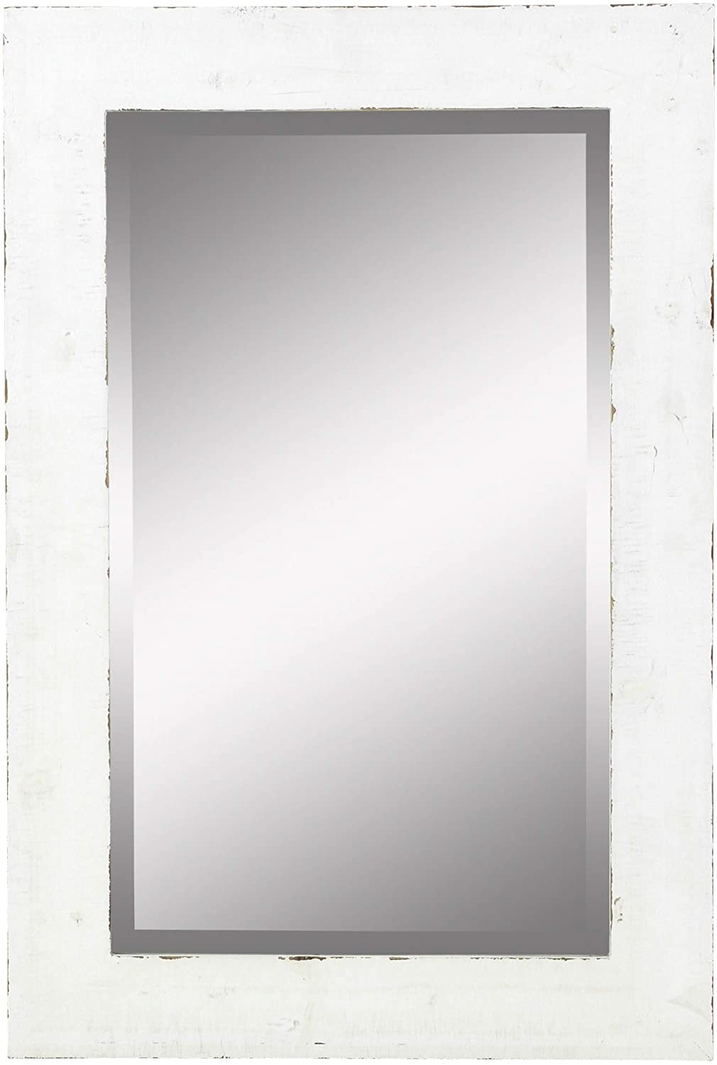 Wall Mirror White 30 X 20 30" h 20" w 1" d Farmhouse Traditional Beveled Glass