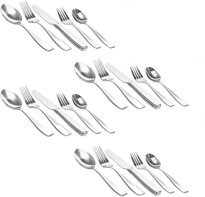 20 Flatware Set Silver Stainless Steel - Diamond Home USA