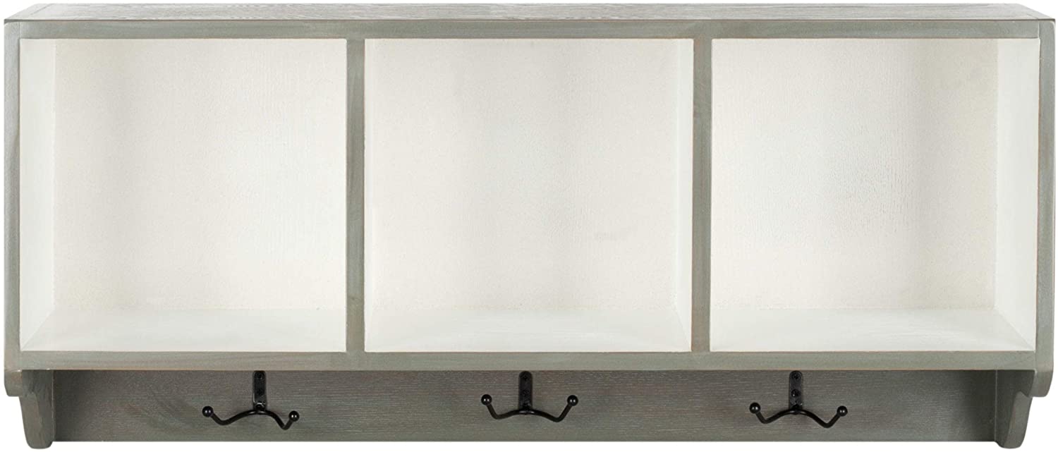 MISC Grey/White Wall Shelf 33 5" X 9 1" 15" Grey Transitional MDF Painted