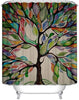 Colorful Tree Decor Collection Waterproof Bathroom Shower Curtain Graphic Casual Polyester