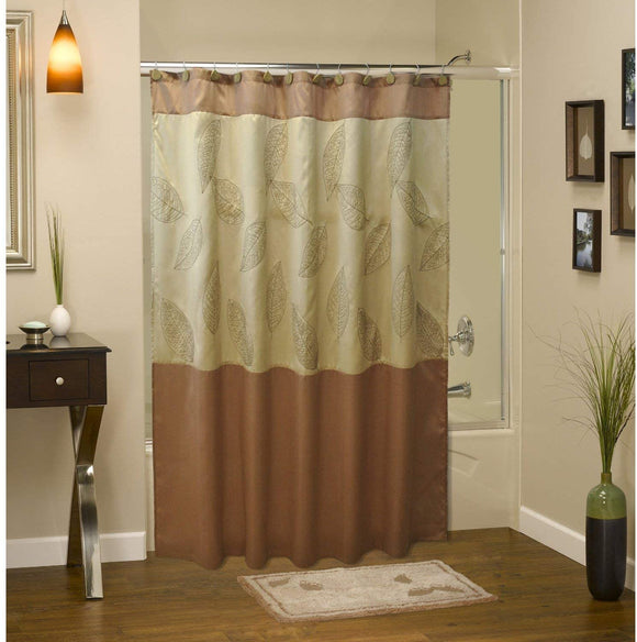 MISC Shower Curtain Hook Set Brown Nature Polyester