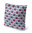 Squad Red Blue White Indoor|Outdoor Pillow by 18x18 Red Geometric Modern Contemporary Polyester Removable Cover