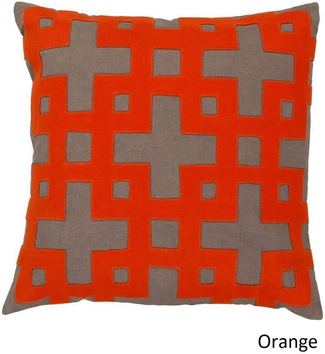 18 inch Decorative Geometric Pillow Cover Orange Paisley