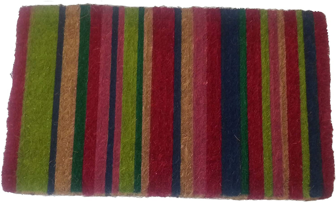 Multicolor Striped Door Mat Color Casual Rectangle