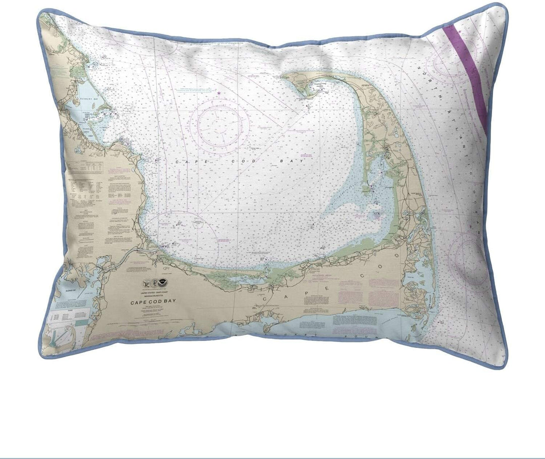 Bay Ma Nautical Map Small Corded Indoor/Outdoor Pillow 11x14