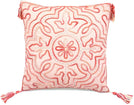 Tie Dyed Coral Chenille Tile Accent Pillow Color Geometric Bohemian Eclectic Cotton One Removable Cover