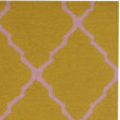 Handmade Wool Rug (India) 5' X 7' Pink Yellow Geometric Oriental Modern Contemporary Rectangle Natural Fiber Latex Free