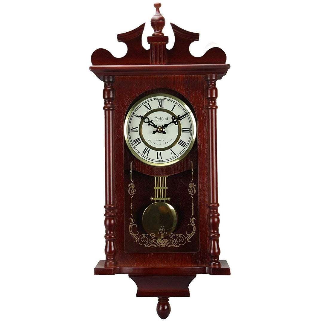 24h Chiming Wall Clock 25 inch Cordless Hourly Wallclock