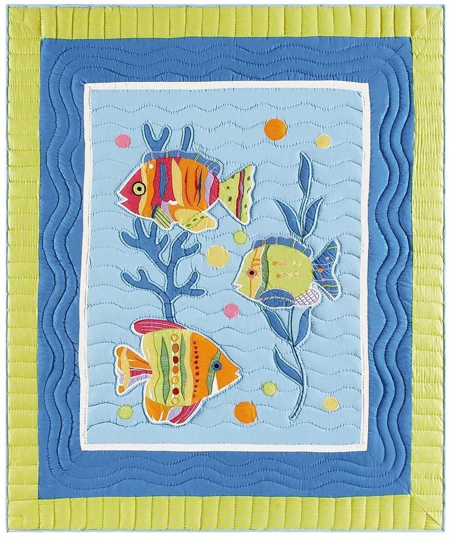 Fish Outta Water Throw Blue Floral