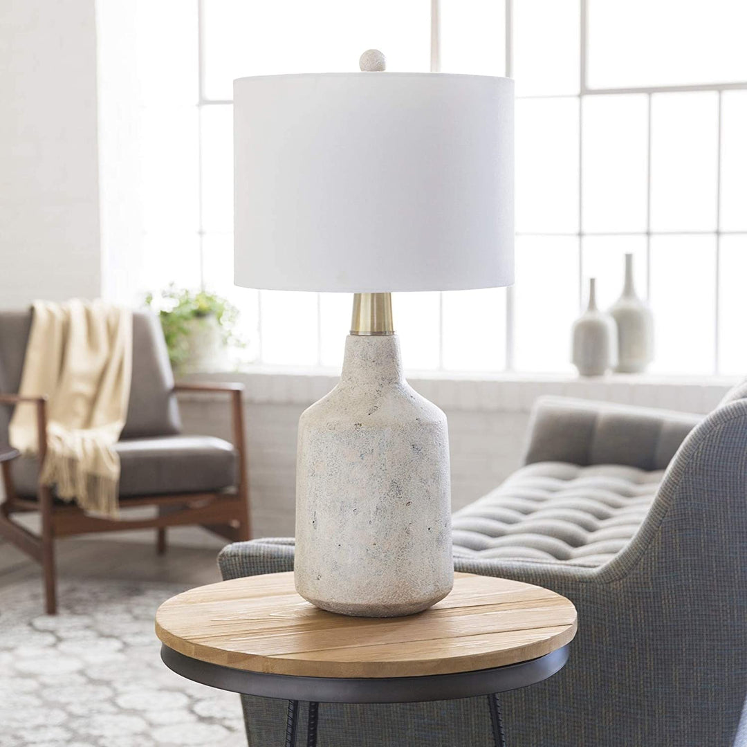 Table Lamp White Base Shade Modern Contemporary