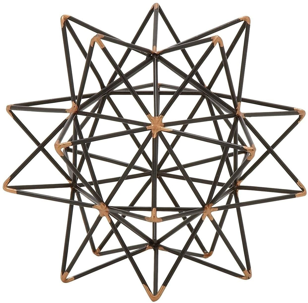 Metal Wire Star Decor 7 inch X Accent Piece Black Gold Mid Century Modern Acacia