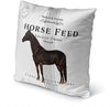 MISC Horse Feed Two Indoor|Outdoor Pillow by 18x18 Grey Geometric Farmhouse Polyester Removable Cover