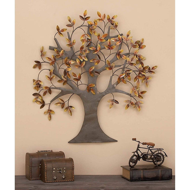 Grey Gold Tree Life Wall Art 3D Tree Wall Decor Sculpture