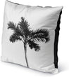 Single Palm Indoor|Outdoor Pillow by Vivid Atelier 18x18 Black Graphic Modern Contemporary Polyester Removable Cover