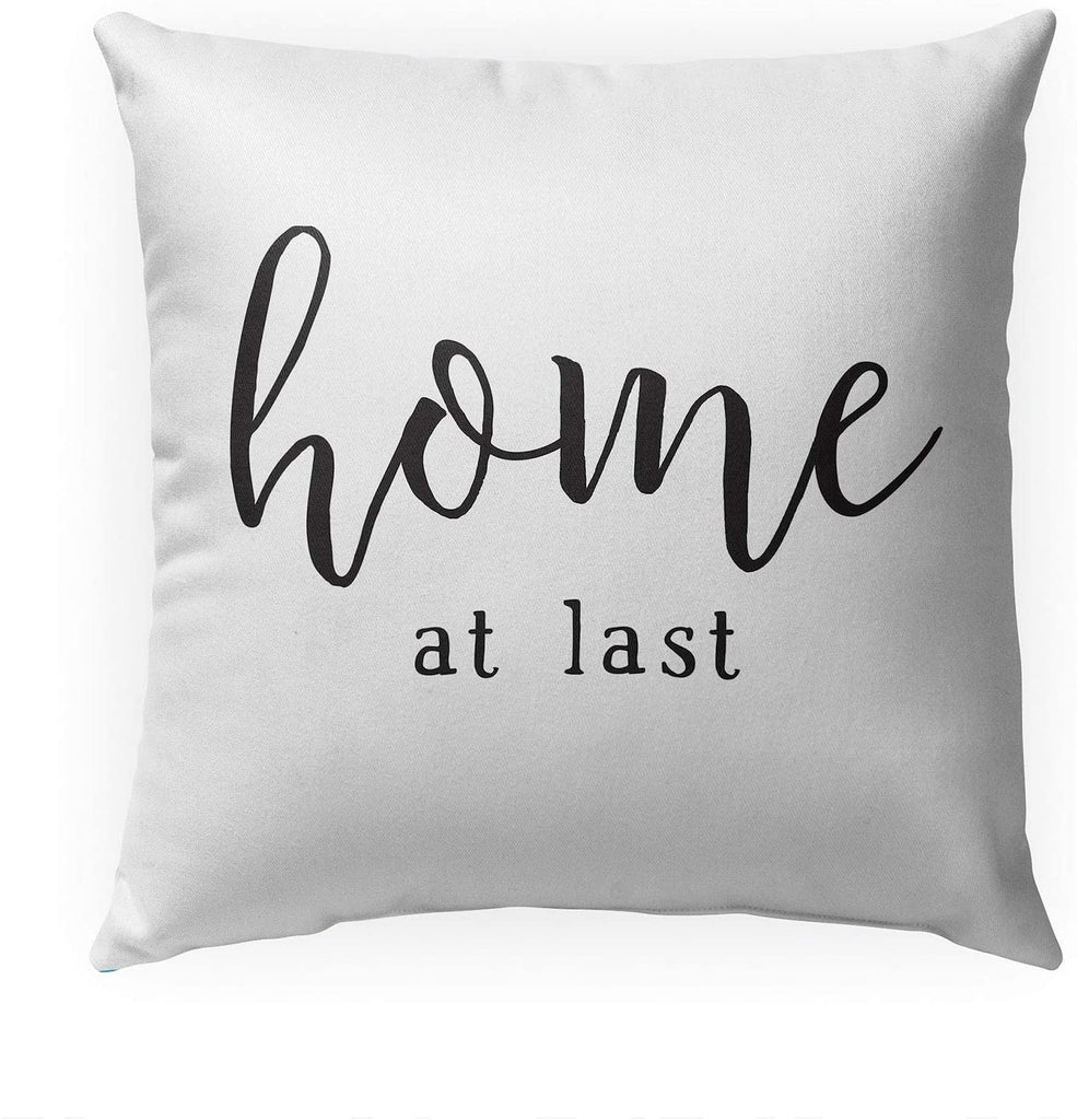 MISC Home at Last Ii Indoor|Outdoor Pillow by 18x18 Black Farmhouse Polyester Removable Cover