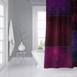 MISC Eclectic Bohemian Patchwork Wine Purple Shower Curtain by 71x74 Purple Patchwork Bohemian Eclectic Polyester