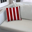 Cabana Medium Raspberry Jumbo Indoor/Outdoor Zippered Pillow Cover Red Striped Bohemian Eclectic Polyester Closure