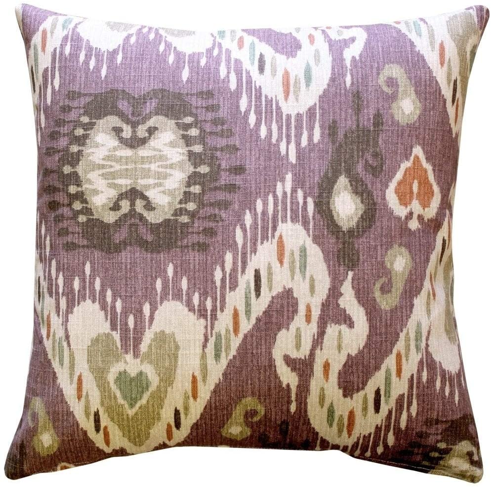 Solo Ikat Throw 20x20 Purple Modern Contemporary Cotton