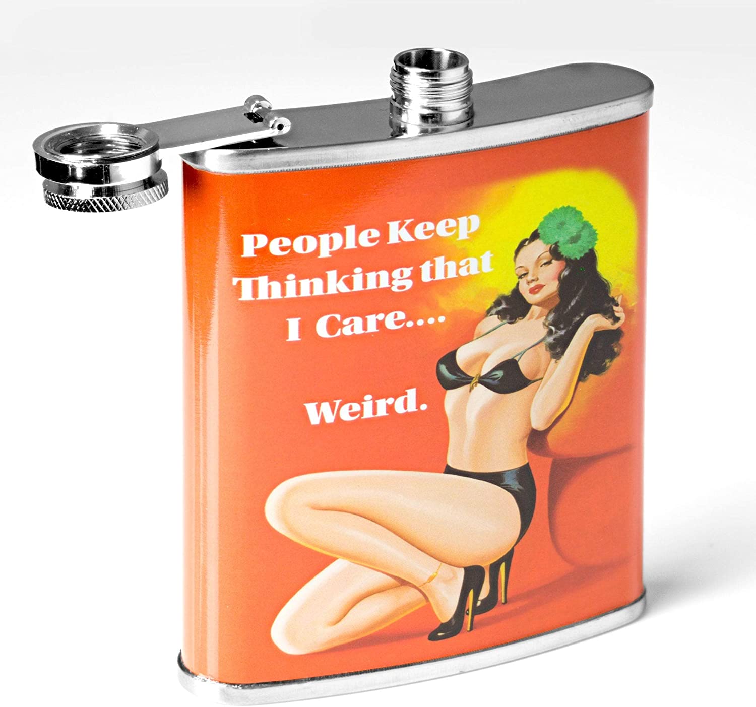 People Keep Thinking That I Weird Stainless Steel 8 Oz Flask Color